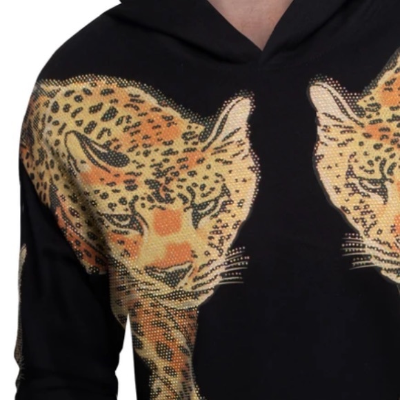 Heads And Tails double tiger rhinestones hoodie